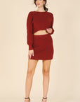 HYFVE Ribbed Knit Crop Top & Skirt Set