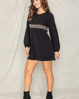 Knit Bishop Sleeve Mini Dress