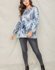 PLUS Swirl Tie Dye Bishop Sleeve Tunic