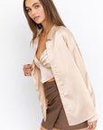 Le Lis Satin Oversized Shirt