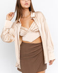 Le Lis Satin Oversized Shirt