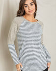 Stripe Solid Color Block Tunic