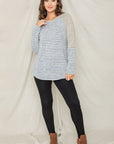 Stripe Solid Color Block Tunic