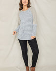 Stripe Solid Color Block Tunic