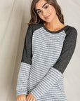 Stripe Solid Color Block Tunic