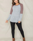 Stripe Solid Color Block Tunic