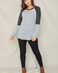 Stripe Solid Color Block Tunic