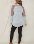 Stripe Solid Color Block Tunic