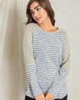 Stripe Solid Color Block Tunic