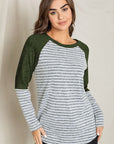 Stripe Solid Color Block Tunic