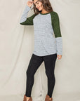 Stripe Solid Color Block Tunic