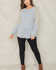 Stripe Solid Color Block Tunic