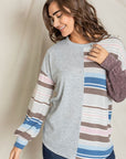 Plus Size Stripe Contrast Color Block Tunic