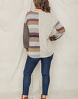 Plus Size Stripe Contrast Color Block Tunic