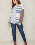 Plus Size Stripe Contrast Color Block Tunic