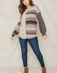 Plus Size Stripe Contrast Color Block Tunic