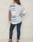 Plus Size Stripe Contrast Color Block Tunic