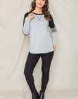 PLUS V-Stich Color Block Tunic