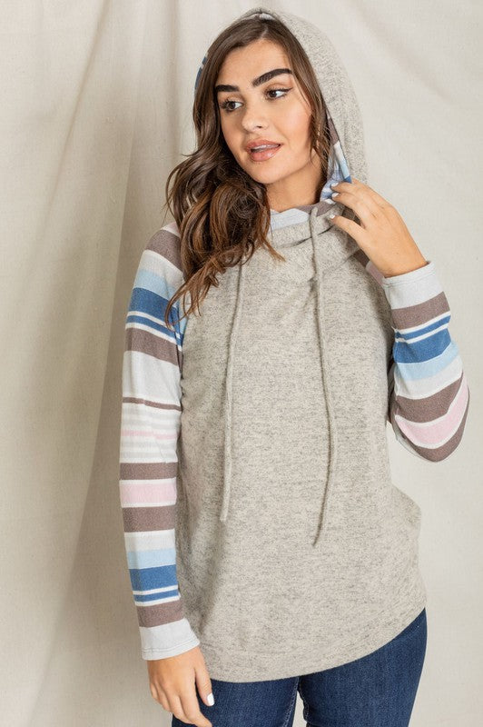 PLUS Stripe Sleeve Hoodie