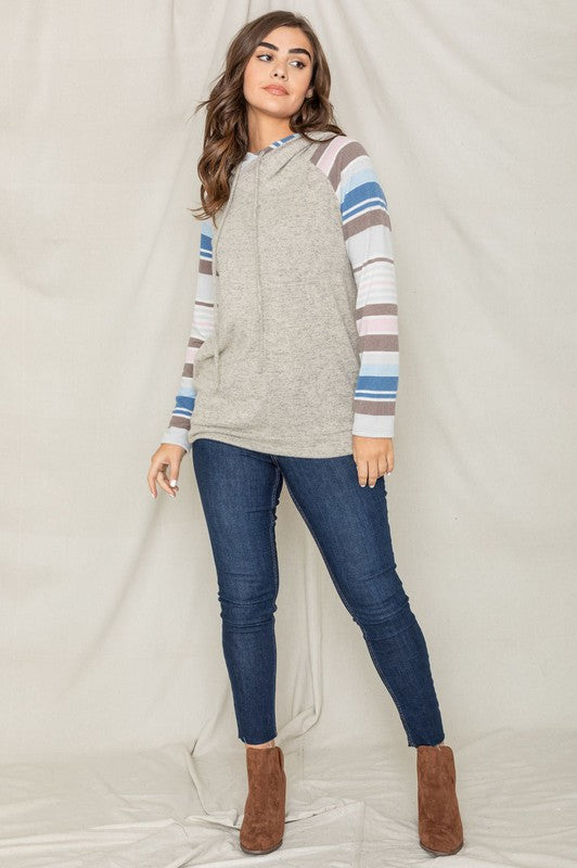 PLUS Stripe Sleeve Hoodie