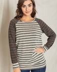 PLUS Two Tone Terry Stripe Tunic