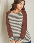 Two Tone Terry Stripe Tunic