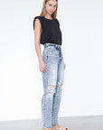 Denim Lab USA Ripped Boyfriend Jeans