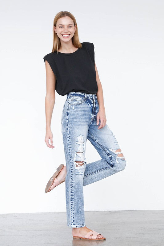 Denim Lab USA Ripped Boyfriend Jeans