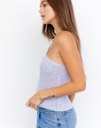 LE LIS One Shoulder Tape Yarn Knit Top