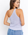 LE LIS One Shoulder Tape Yarn Knit Top