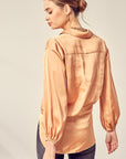 Mustard Seed Front Tie Shirt in Apricot