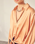 Mustard Seed Front Tie Shirt in Apricot