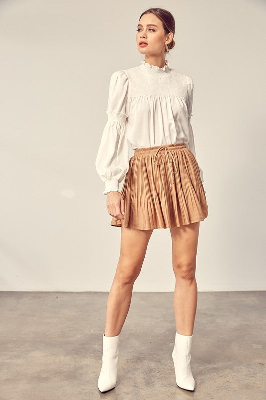 Mustard Seed Pleated Skort