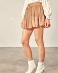 Mustard Seed Pleated Skort