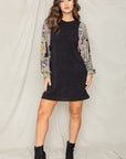 Medallion Bishop Sleeve Mini Dress