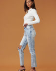 High Rise Distressed Skinny - Online Only