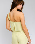 LE LIS One Shoulder Woven Romper