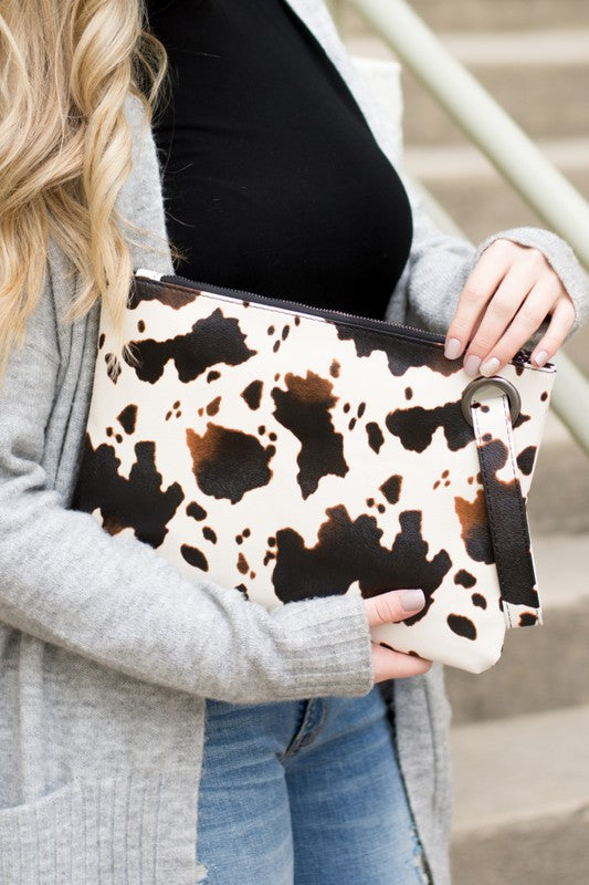 Cow Print Oversized Everyday Clutch - Online Only