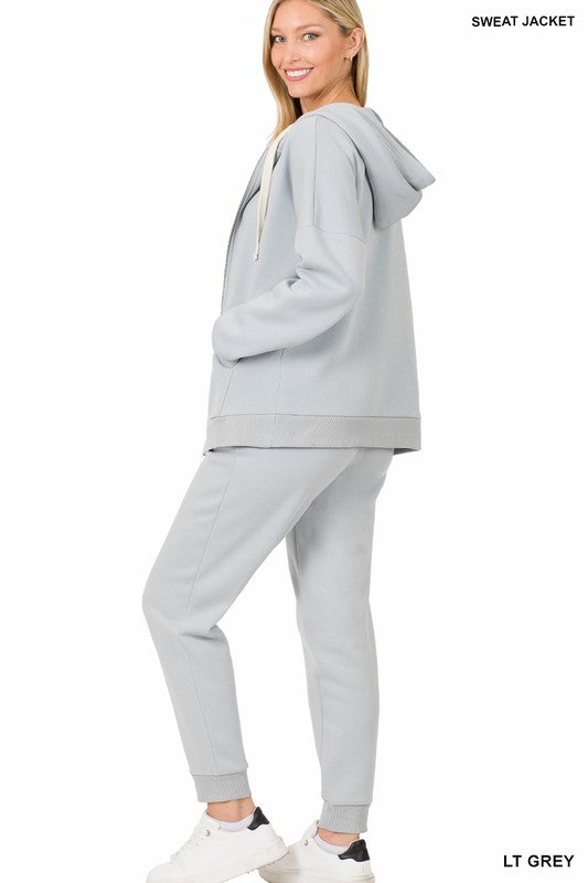 Zipper Hoodie Sweatshirt &amp; Pant Set - Online Only