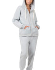 Zipper Hoodie Sweatshirt & Pant Set - Online Only