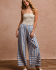 BiBi Striped Wide Leg Pants with Pockets