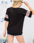 Celeste Full Size Leopard Exposed Seam Short Sleeve T-Shirt