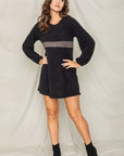 Knit Bishop Sleeve Mini Dress