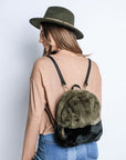 Mini Two Toned Furry Backpack