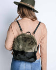 Mini Two Toned Furry Backpack