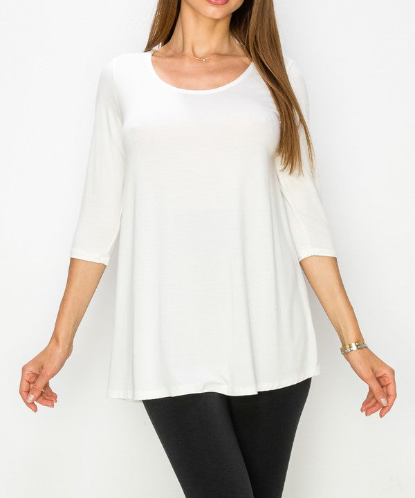 Fabina Bamboo Elbow Tunic Tee