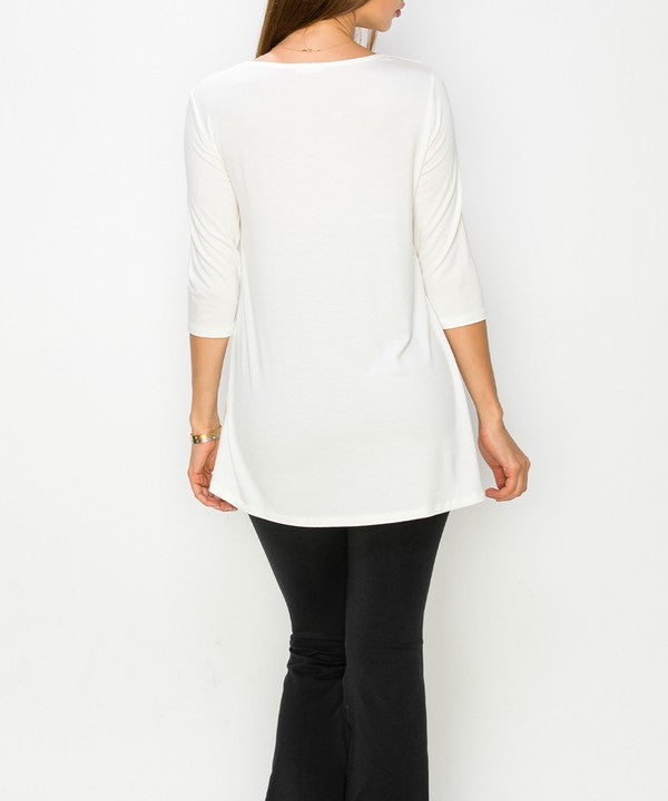 Fabina Bamboo Elbow Tunic Tee