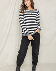 Plus Stripe V- Stich Tunic