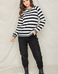 Plus Stripe V- Stich Tunic