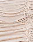 LE LIS Round Neck Short Sleeve Shirring Mini Dress